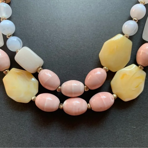 Ann Taylor LOFT Chunky Double Strand Beaded Quartz Necklace - Picture 6 of 7